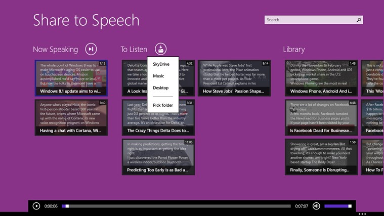 Share to Speech App Store Release 89 software screenshot