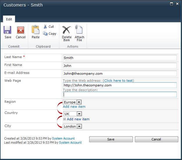 SharePoint Cascaded Lookup 1.1 software screenshot