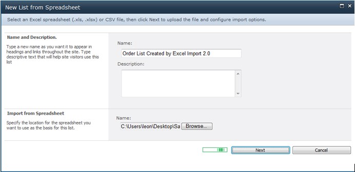 SharePoint Excel Import 3.2.1106.1 software screenshot