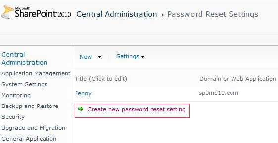 SharePoint Password Reset 1.11.508.0 software screenshot