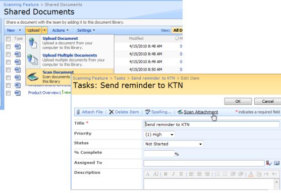 SharePoint Scanning Feature 12.1.00 software screenshot