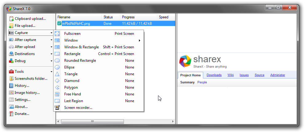 ShareX 11.5.0 software screenshot