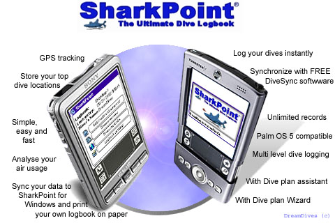 SharkPoint for Palm, the scuba dive log 1.5.1.49 software screenshot
