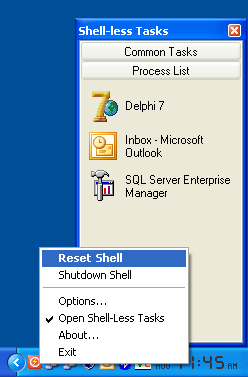 Shell Reset 1.2.0.161 software screenshot