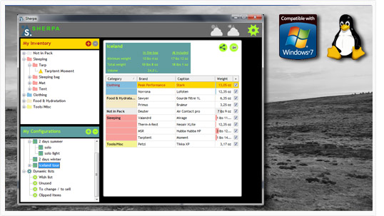 Sherpa 2.1.0.0 software screenshot