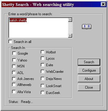 Shetty Search 3.8 software screenshot