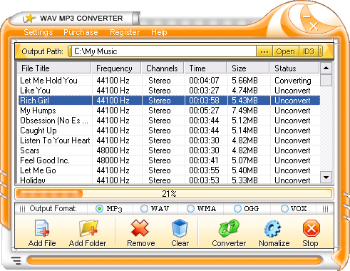 Shinesoft WAV MP3 Converter 1.32.26 software screenshot
