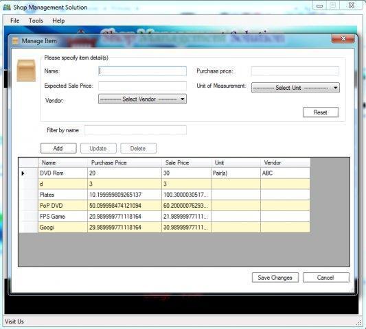 Shop Management Solution 7.0 software screenshot