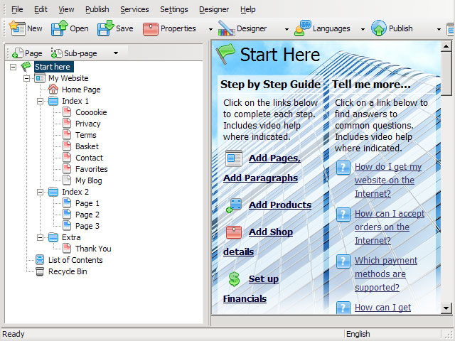 ShopFactory Pro 11.1.0.16259 software screenshot