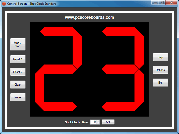 Shot Clock Standard 2.0.7.0 software screenshot