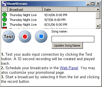 ShowStream(1) 1.5 software screenshot