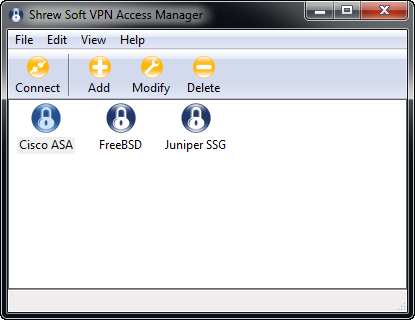 Shrew Soft VPN Client 2.2.1 software screenshot
