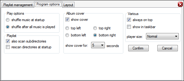 Shuffle Music Player  1.82 software screenshot