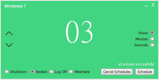 Shutdown Scheduler 2.0 software screenshot