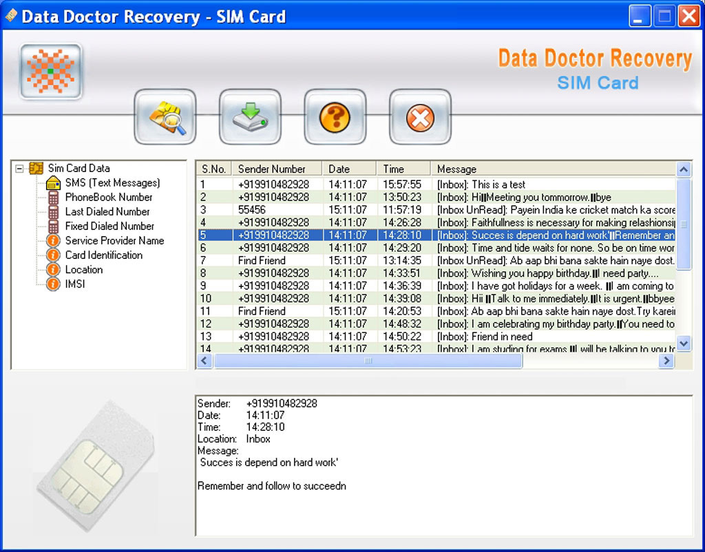 Sim Backup Software 3.0.1.5 software screenshot