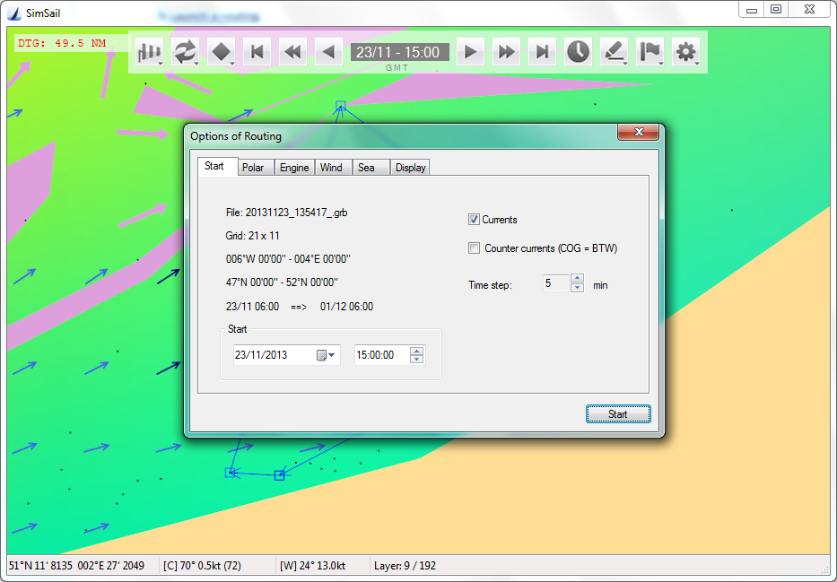 SimSail 3.6 software screenshot