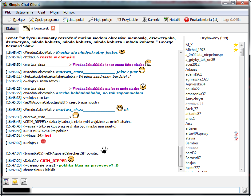 Simple Chat Client 1.7.1.0 software screenshot