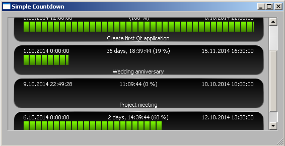 Simple Countdown  software screenshot
