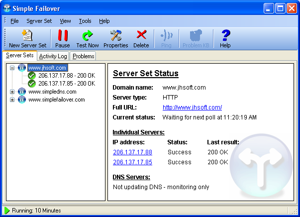 Simple Failover 1.21 software screenshot