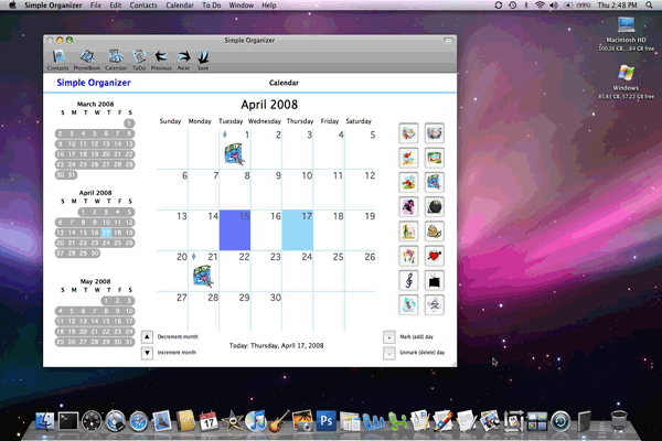 Simple Organizer 3.0 software screenshot