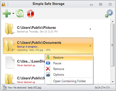 Simple Safe Storage 1.7 software screenshot