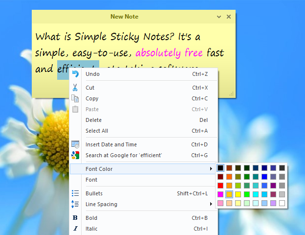 Simple Sticky Notes 3.6.0.0 software screenshot