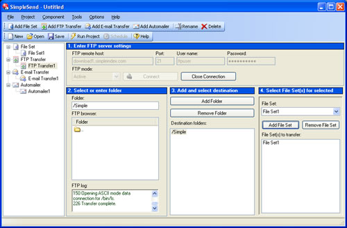 SimpleSend 3.3 software screenshot
