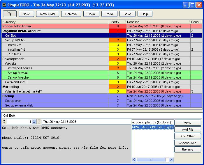 SimpleTODO 1.6 software screenshot
