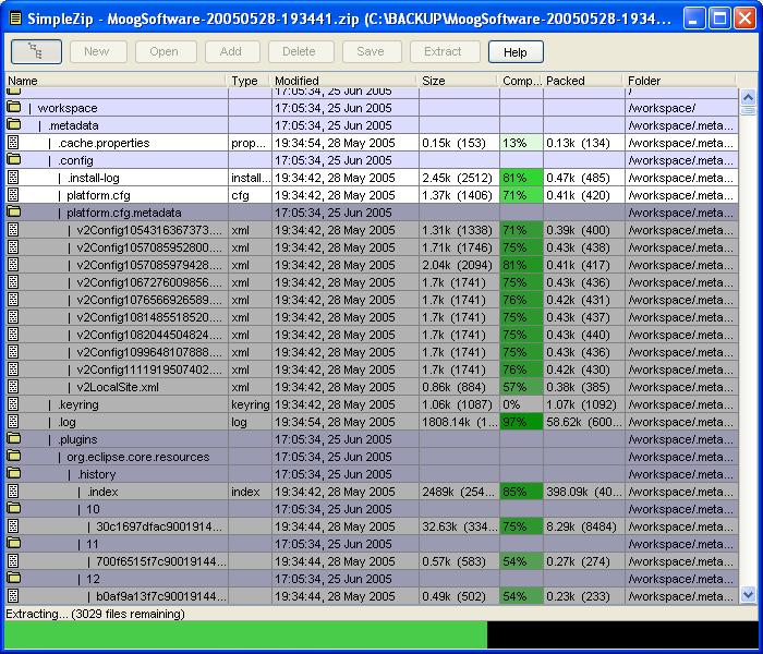 SimpleZip 1.1 software screenshot