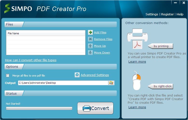 Simpo PDF Creator Pro 3.2.0.0 software screenshot
