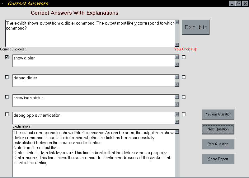 SimulationExams.com CCNA ICND Exams 1.0 software screenshot