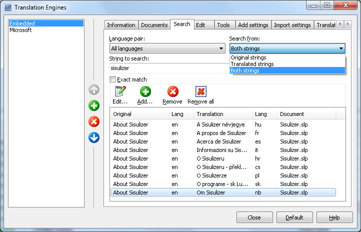 Sisulizer Standard 4.0.368 software screenshot