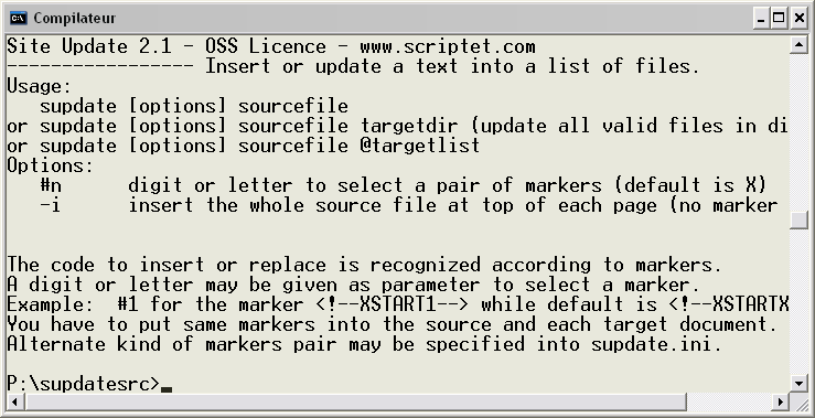 Site Update 2.1 software screenshot