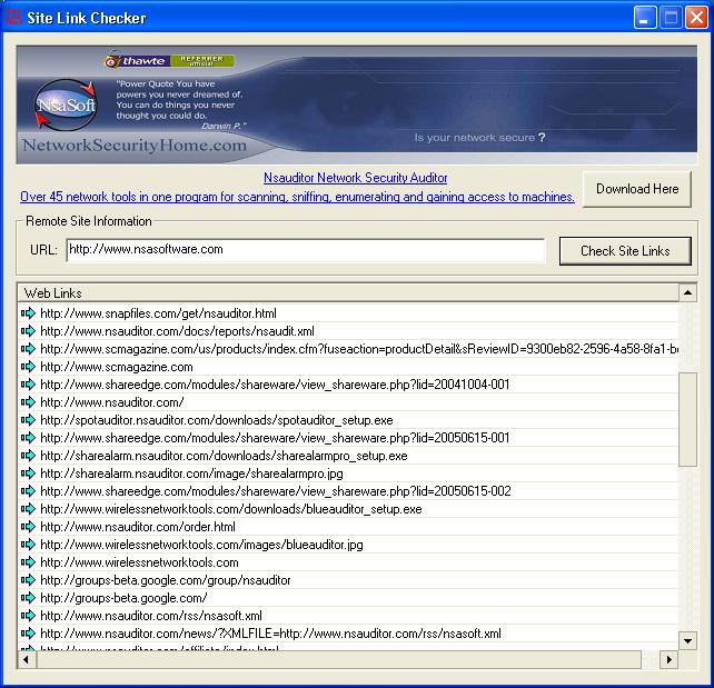 SiteLinkChecker 1.3.6 software screenshot