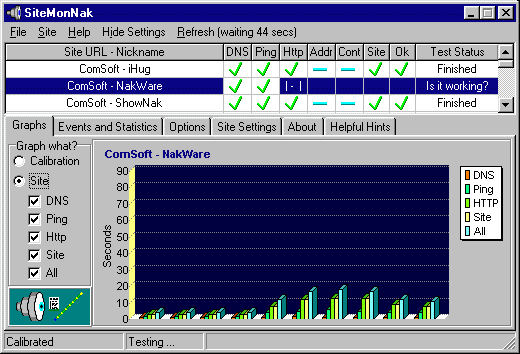 SiteMonNak 2009-V1.0.1 software screenshot