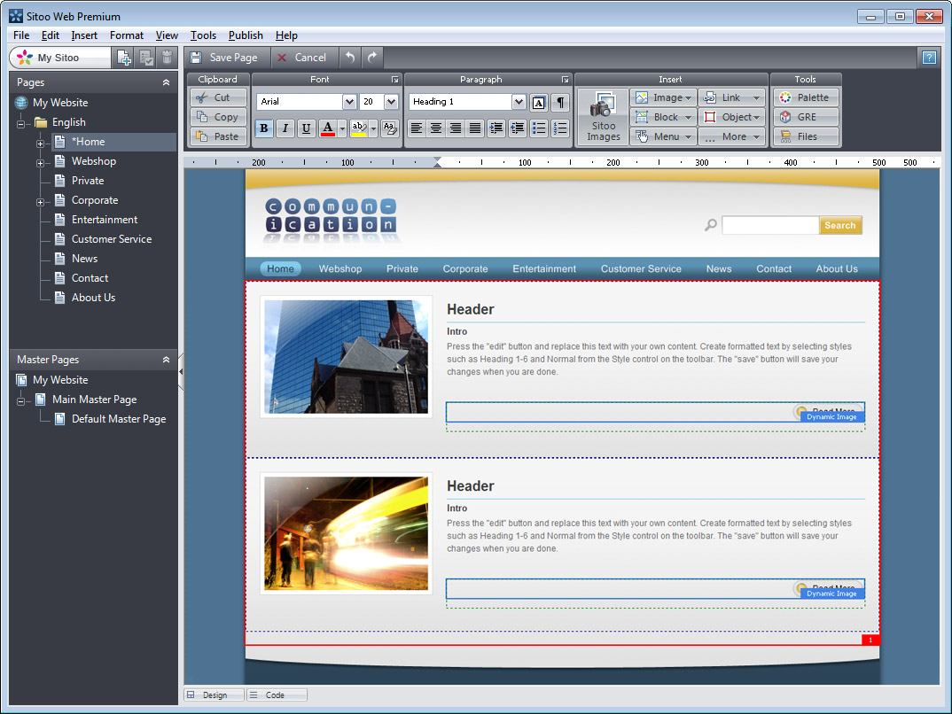 Sitoo Web 2010 software screenshot