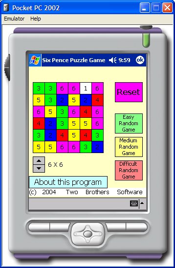 Six Pence Pocket PC 1.01 software screenshot