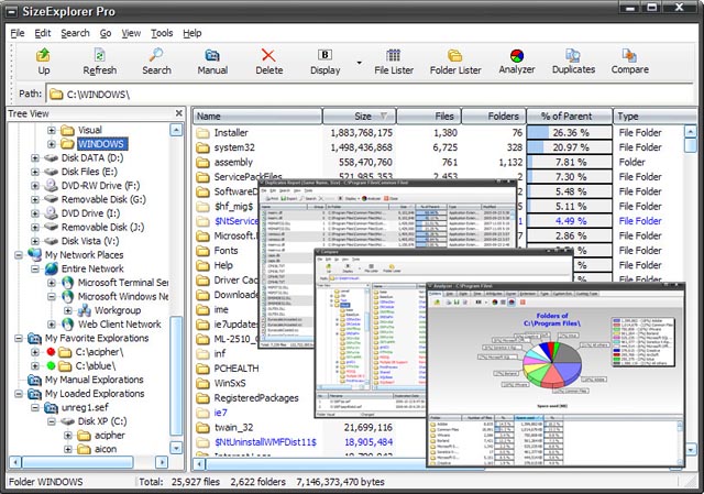 SizeExplorer Lite 3.7.3 software screenshot