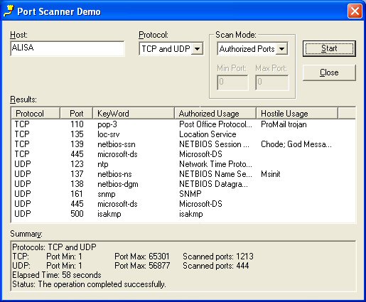SkPortScan ActiveX Control 5.0.0.8 software screenshot