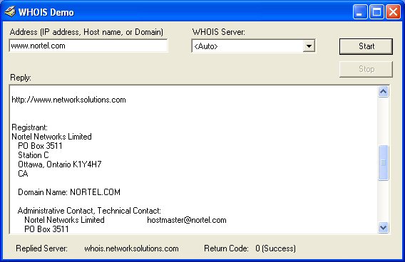 SkWHOIS ActiveX Control 4.0.0.5 software screenshot