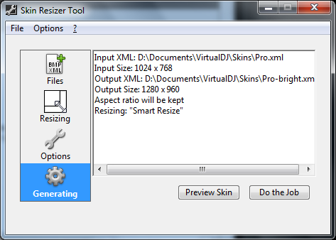 Skin Resizer Tool 3.0.4 software screenshot
