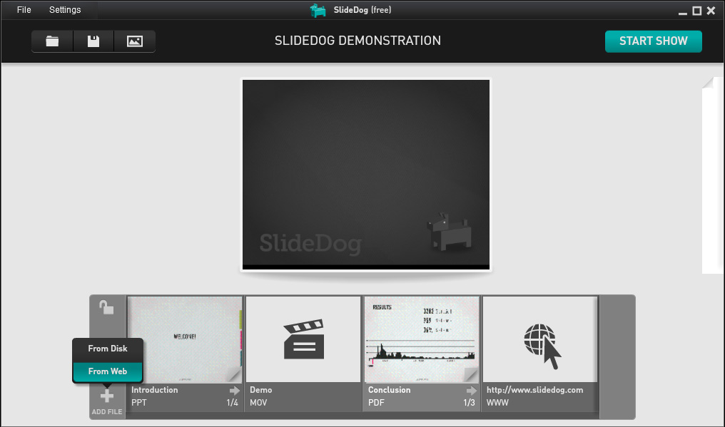 SlideDog 1.8.5 Stable software screenshot