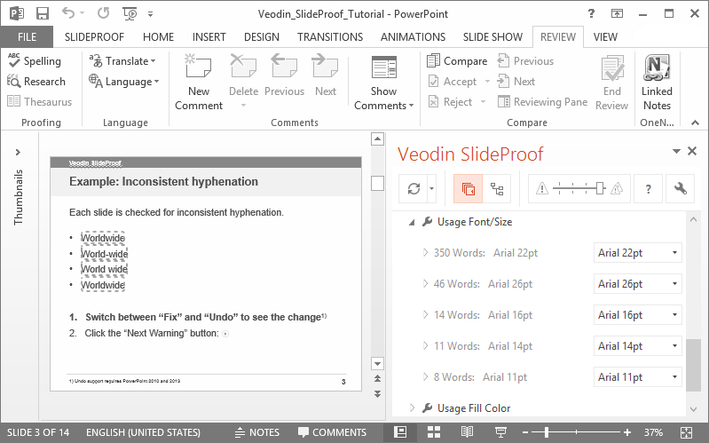 Veodin SlideProof 3.4.14.20217 software screenshot