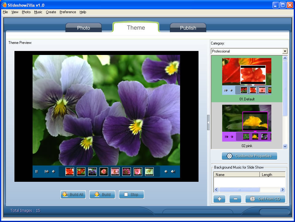 SlideshowZilla 1.55 software screenshot