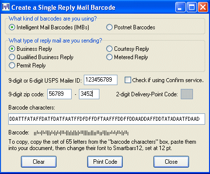 Smart Barcoder Postal Barcode Software 3.4.2 software screenshot