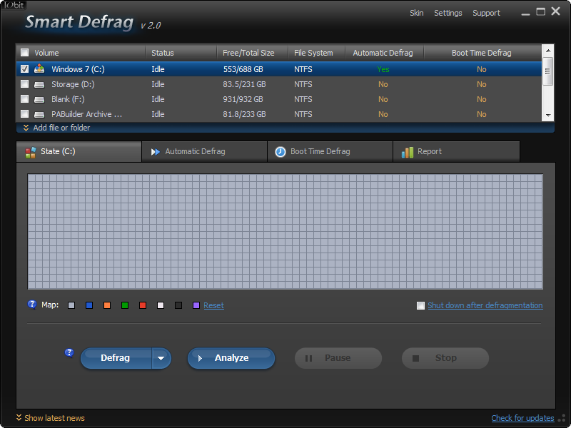 Smart Defrag Portable 5.4.0.998 software screenshot