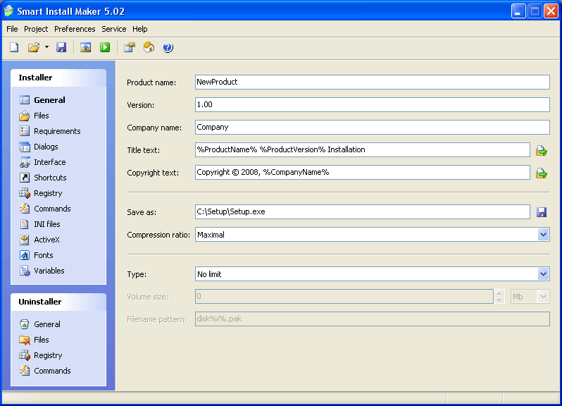 Smart Install Maker 5.0.3 software screenshot