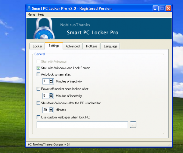 NoVirusThanks Smart PC Locker Pro 2.7.0.0 software screenshot
