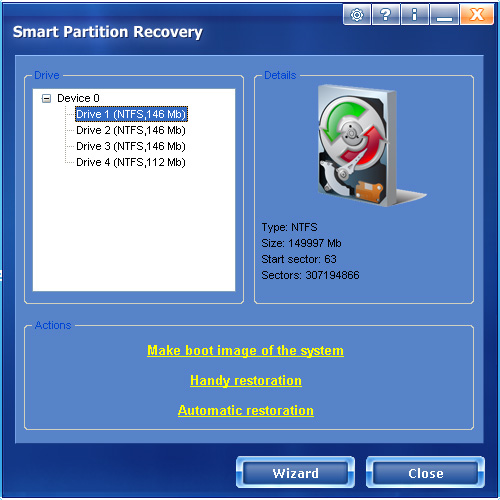 Smart Partition Recovery 2.4 software screenshot