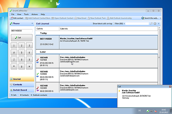 SmartCallMonitor 1.7.1.260 software screenshot